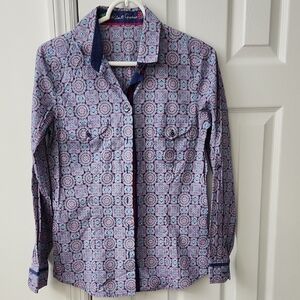 Robert Graham Blue and Purple Casual Button Down Shirt
